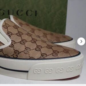NWB Gucci GG Supreme Loafers Sneakers Flats Slip Ons 1977 Tennis 624733 41